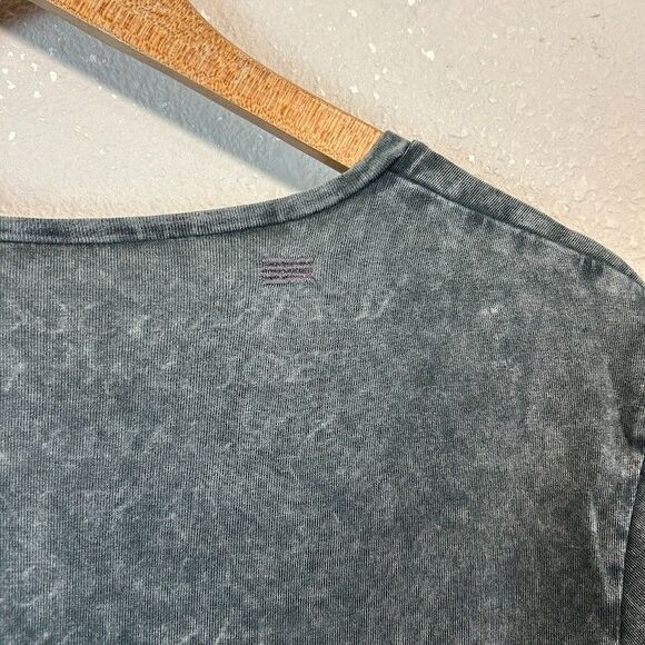 Autark Label Womens T Shirt M Gray Acid Wash Stretch Scoop Neck Cotton - Picture 5 of 8